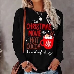 Christmas Movie and Hot Cocoa Black long sleeve shirt